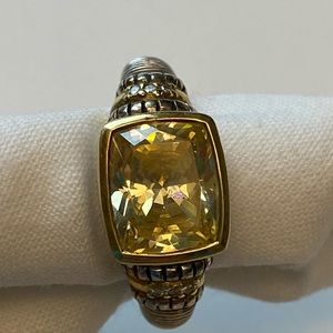 Judith Ripka Gold and Silver Ring with Citrine